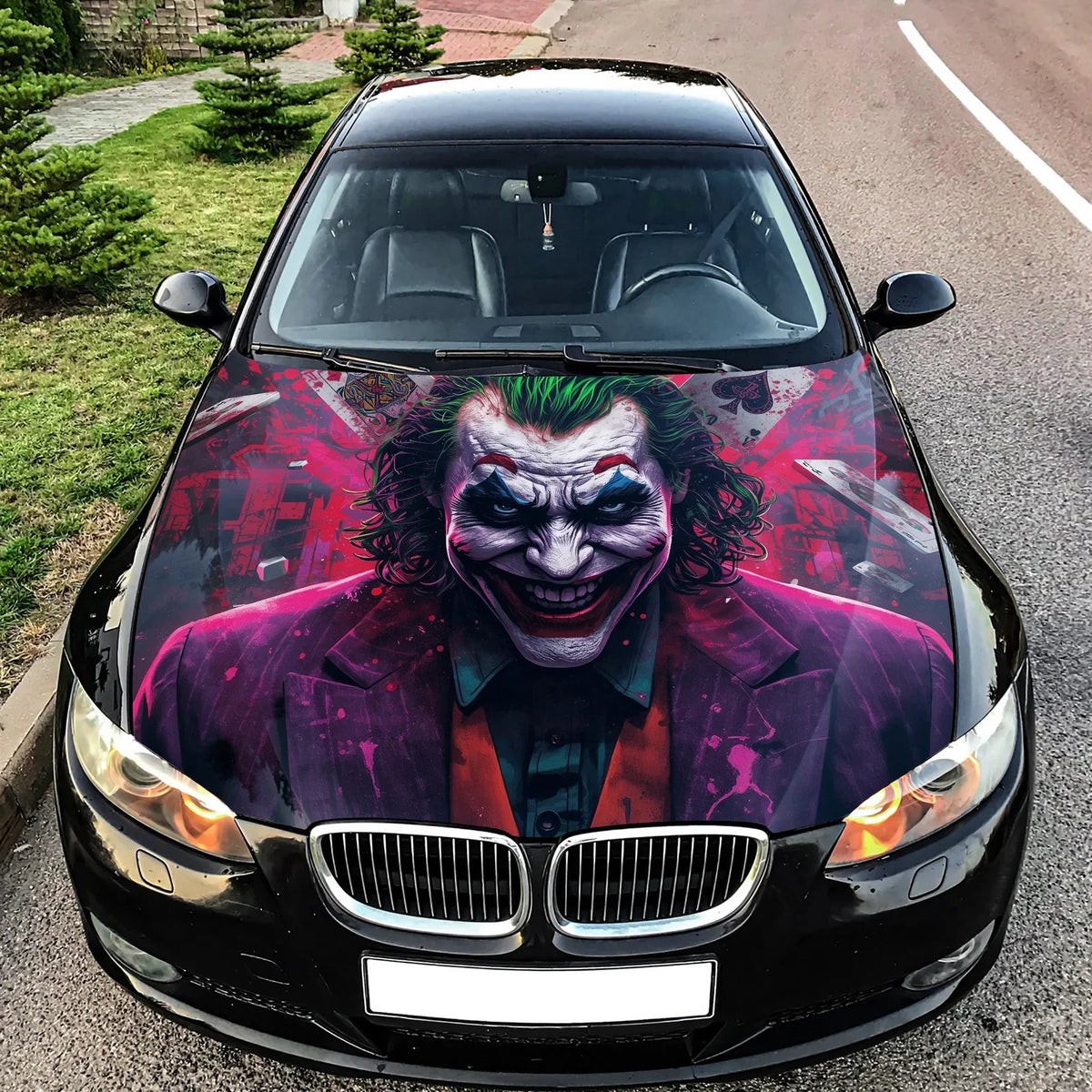 Joker Madness Hood Wrap Graphic – Custom Vinyl Decal for Cars, Trucks & SUVs