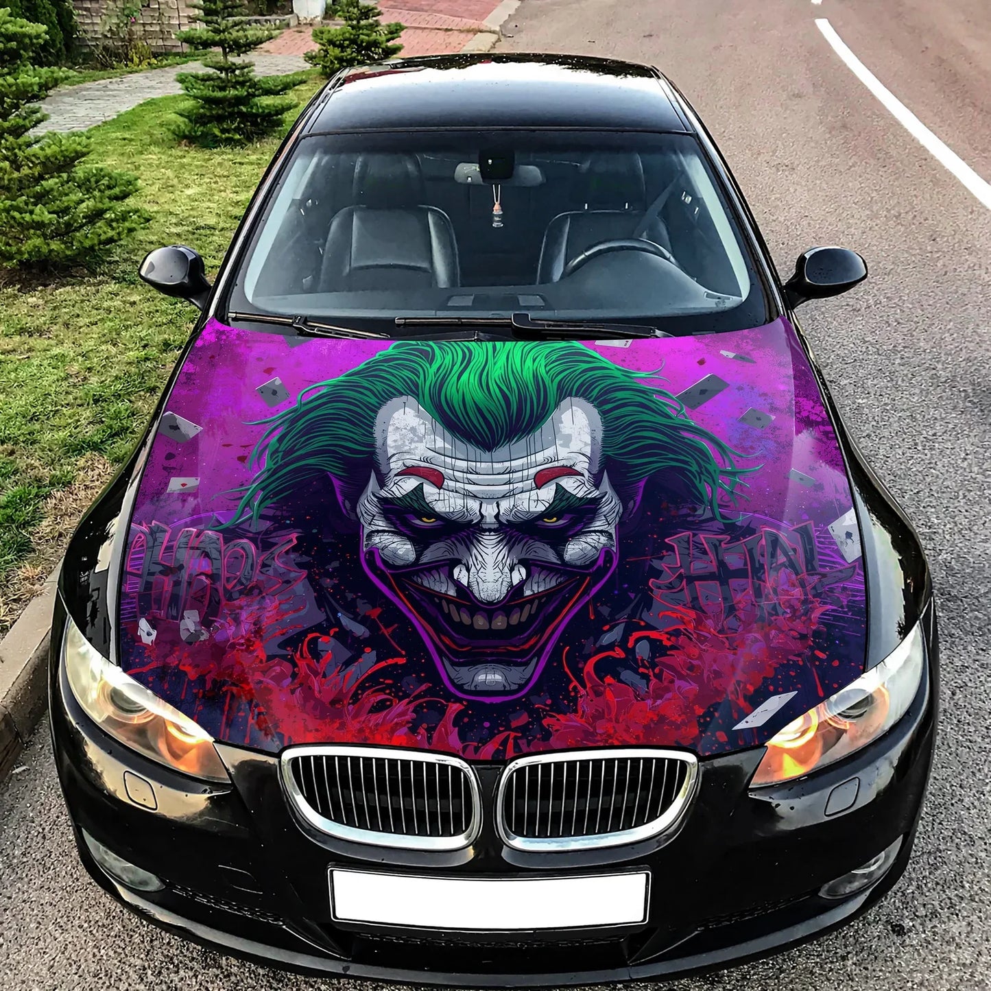 Joker Painted Hood Wrap Graphic – Custom Vinyl Decal for Cars, Trucks & SUVs
