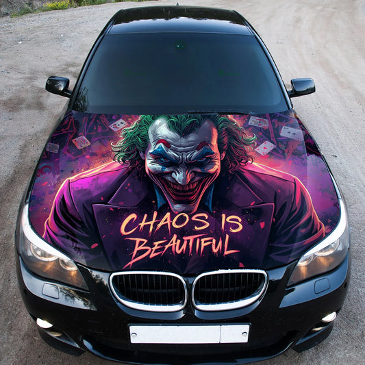 Joker Chaos Smile Hood Wrap Graphic – Custom Vinyl Decal for Cars, Trucks & SUVs