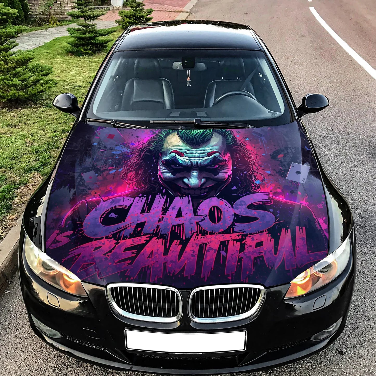 Joker Street Art Hood Wrap Graphic – Custom Vinyl Decal for Cars, Trucks & SUVs