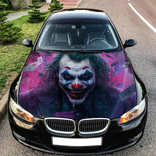 Joker Evil Laugh Hood Wrap Graphic – Custom Vinyl Decal for Cars, Trucks & SUVs