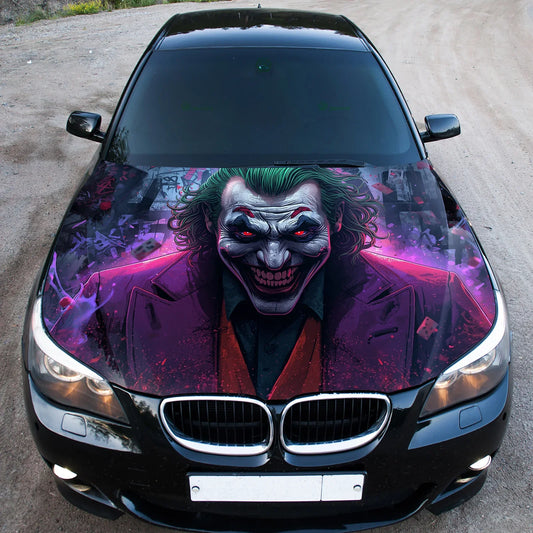 Joker Cyberpunk Hood Wrap Graphic – Custom Vinyl Decal for Cars, Trucks & SUVs