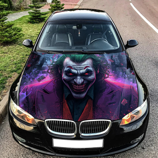 Joker Cyberpunk Hood Wrap Graphic – Custom Vinyl Decal for Cars, Trucks & SUVs