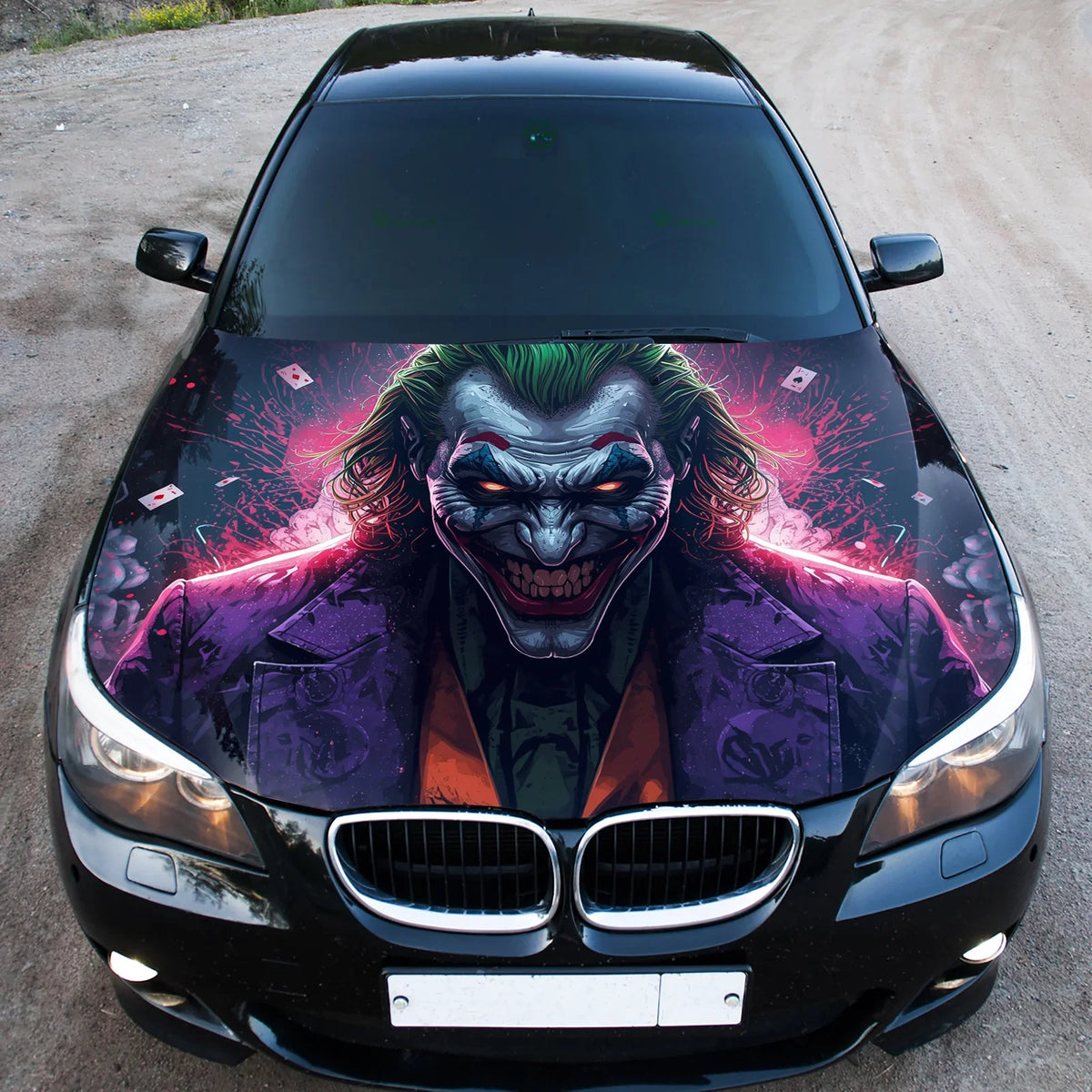 Joker Evil Laugh Hood Wrap Graphic – Custom Vinyl Decal for Cars, Trucks & SUVs