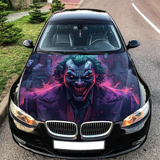 Joker Comic Art Hood Wrap Graphic – Custom Vinyl Decal for Cars, Trucks & SUVs