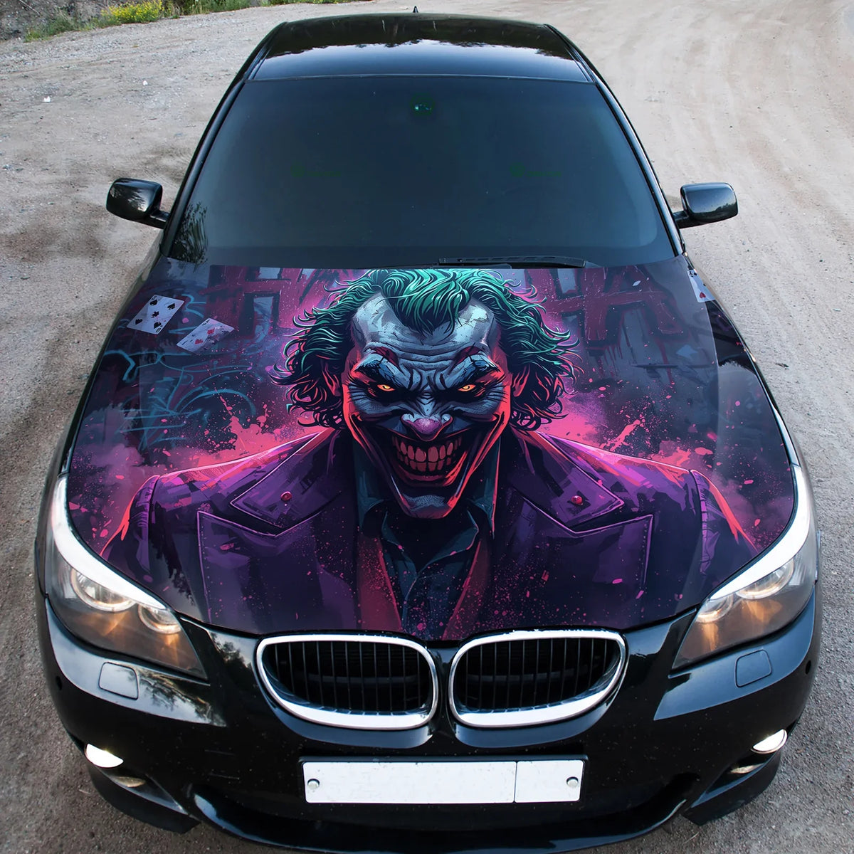 Joker Comic Art Hood Wrap Graphic – Custom Vinyl Decal for Cars, Trucks & SUVs