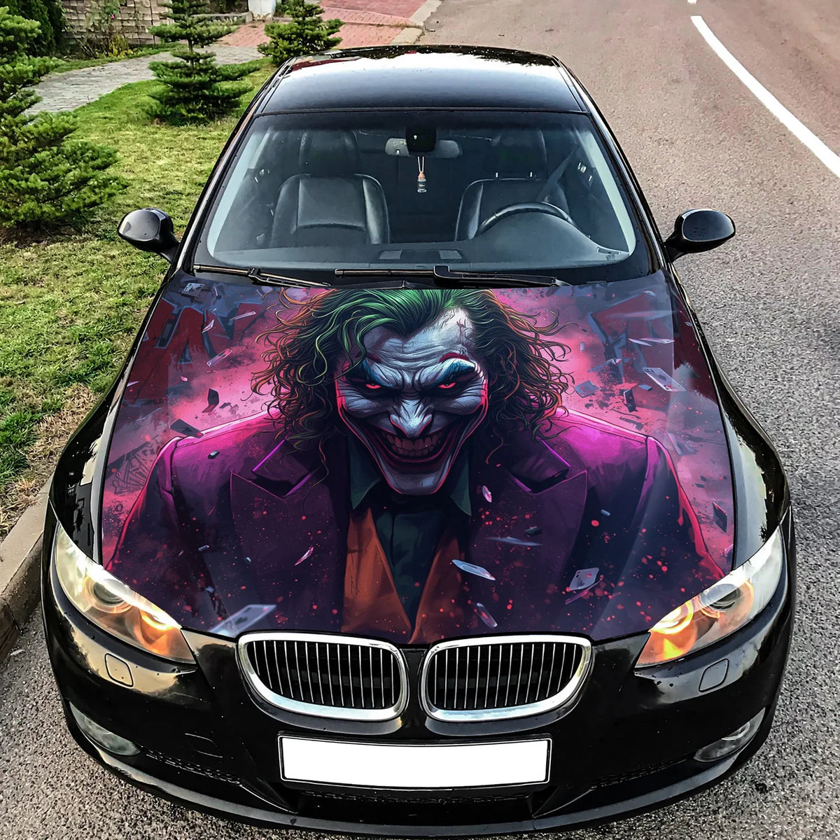 Joker Comic Art Hood Wrap Graphic – Custom Vinyl Decal for Cars, Trucks & SUVs
