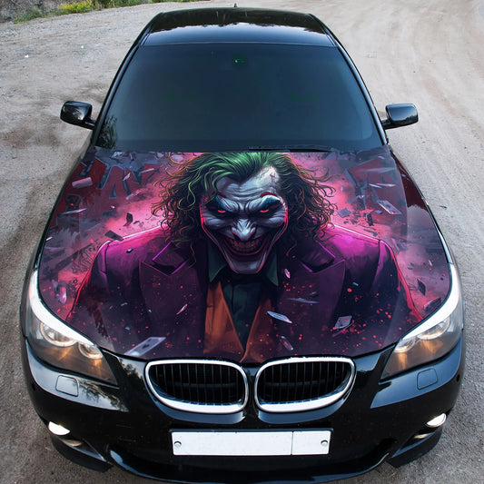 Joker Comic Art Hood Wrap Graphic – Custom Vinyl Decal for Cars, Trucks & SUVs