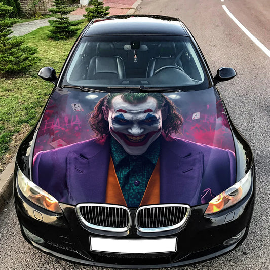 Joker Realistic Hood Wrap Graphic – Custom Vinyl Decal for Cars, Trucks & SUVs