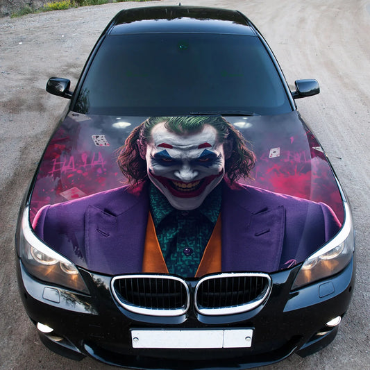 Joker Realistic Hood Wrap Graphic – Custom Vinyl Decal for Cars, Trucks & SUVs