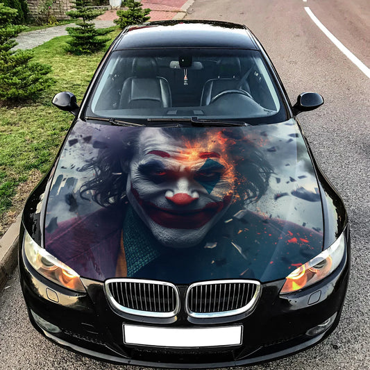 Joker Burning Hood Wrap Graphic – Custom Vinyl Decal for Cars, Trucks & SUVs