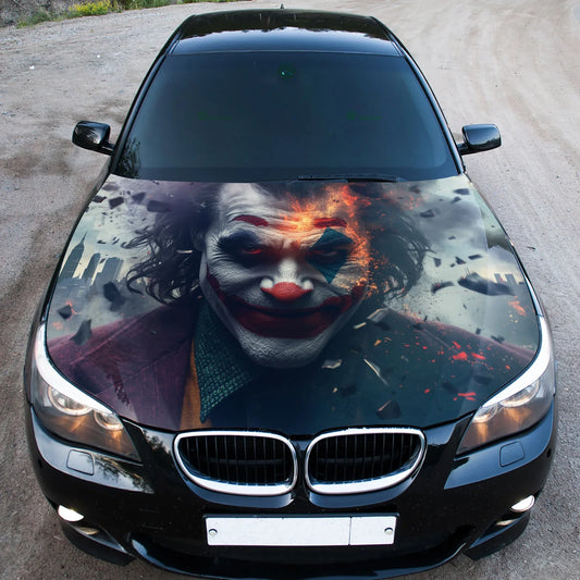 Joker Burning Hood Wrap Graphic – Custom Vinyl Decal for Cars, Trucks & SUVs
