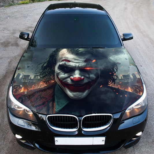 Joker Burning Hood Wrap Graphic – Custom Vinyl Decal for Cars, Trucks & SUVs