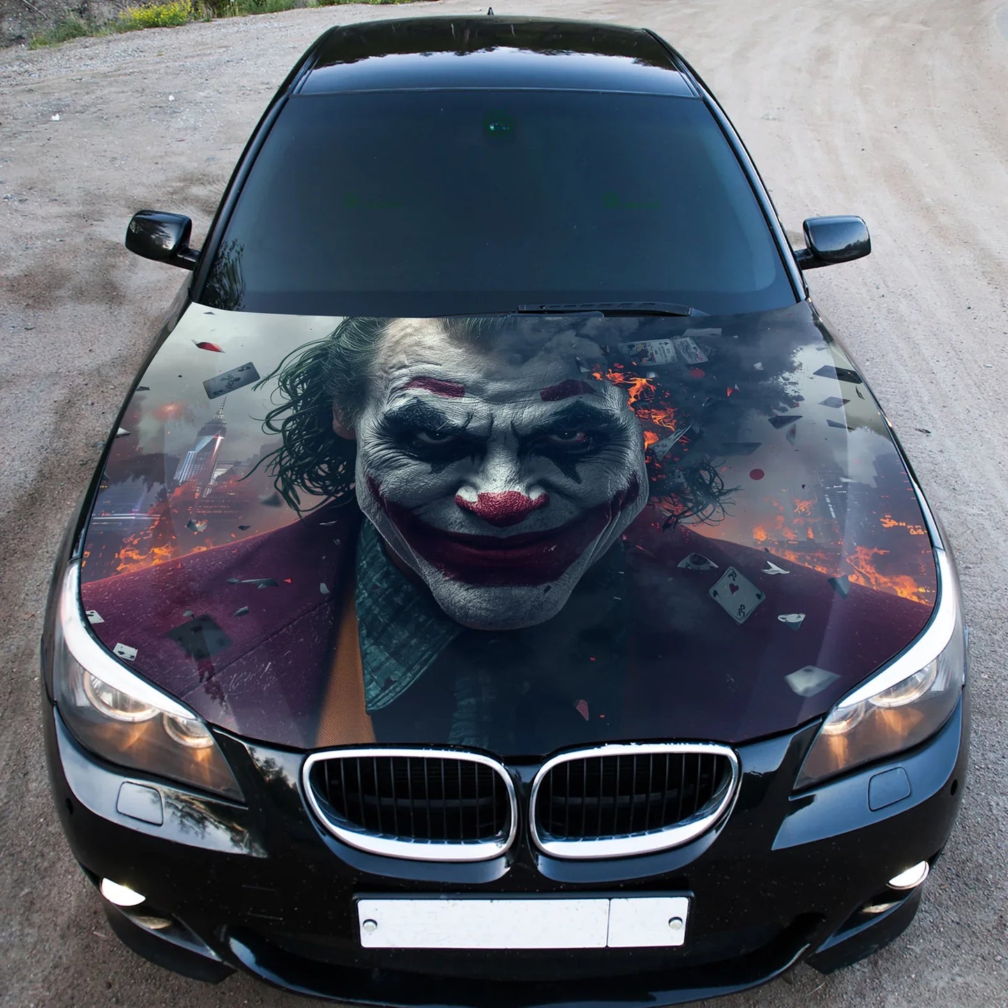 Joker Chaos Hood Wrap Graphic – Custom Vinyl Decal for Cars, Trucks & SUVs