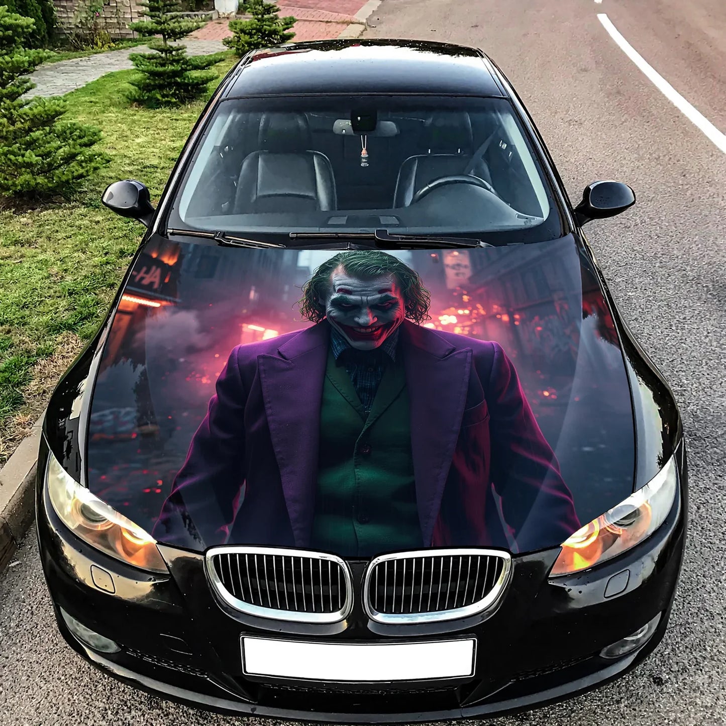 Joker Cinematic Hood Wrap Graphic – Custom Vinyl Decal for Cars, Trucks & SUVs