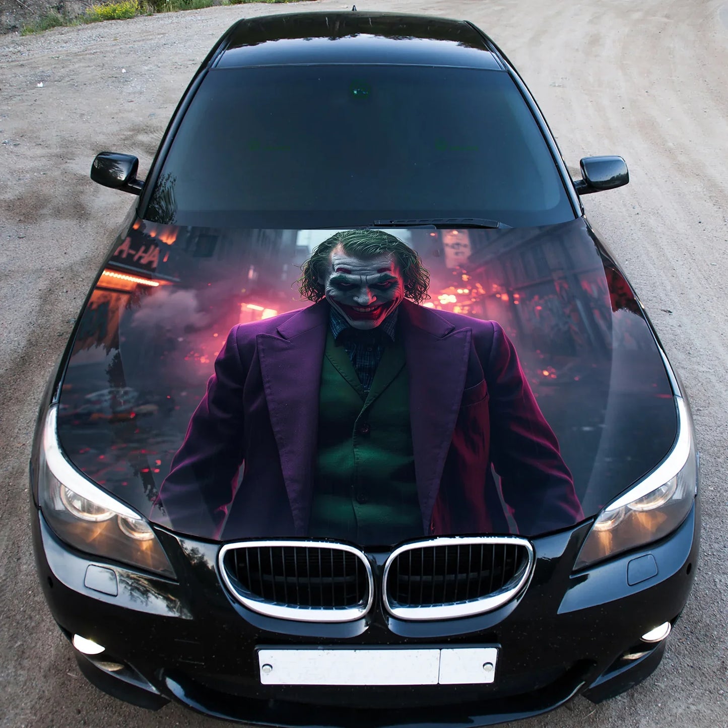 Joker Cinematic Hood Wrap Graphic – Custom Vinyl Decal for Cars, Trucks & SUVs