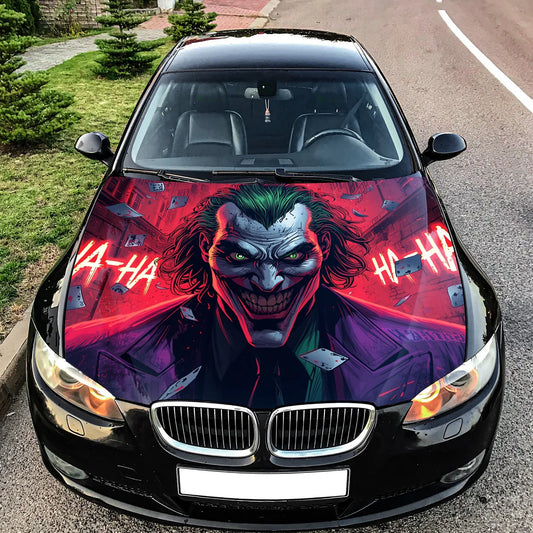 Joker Comic Art Hood Wrap Graphic – Custom Vinyl Decal for Cars, Trucks & SUVs