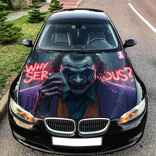 Joker Cinematic Hood Wrap Graphic – Custom Vinyl Decal for Cars, Trucks & SUVs