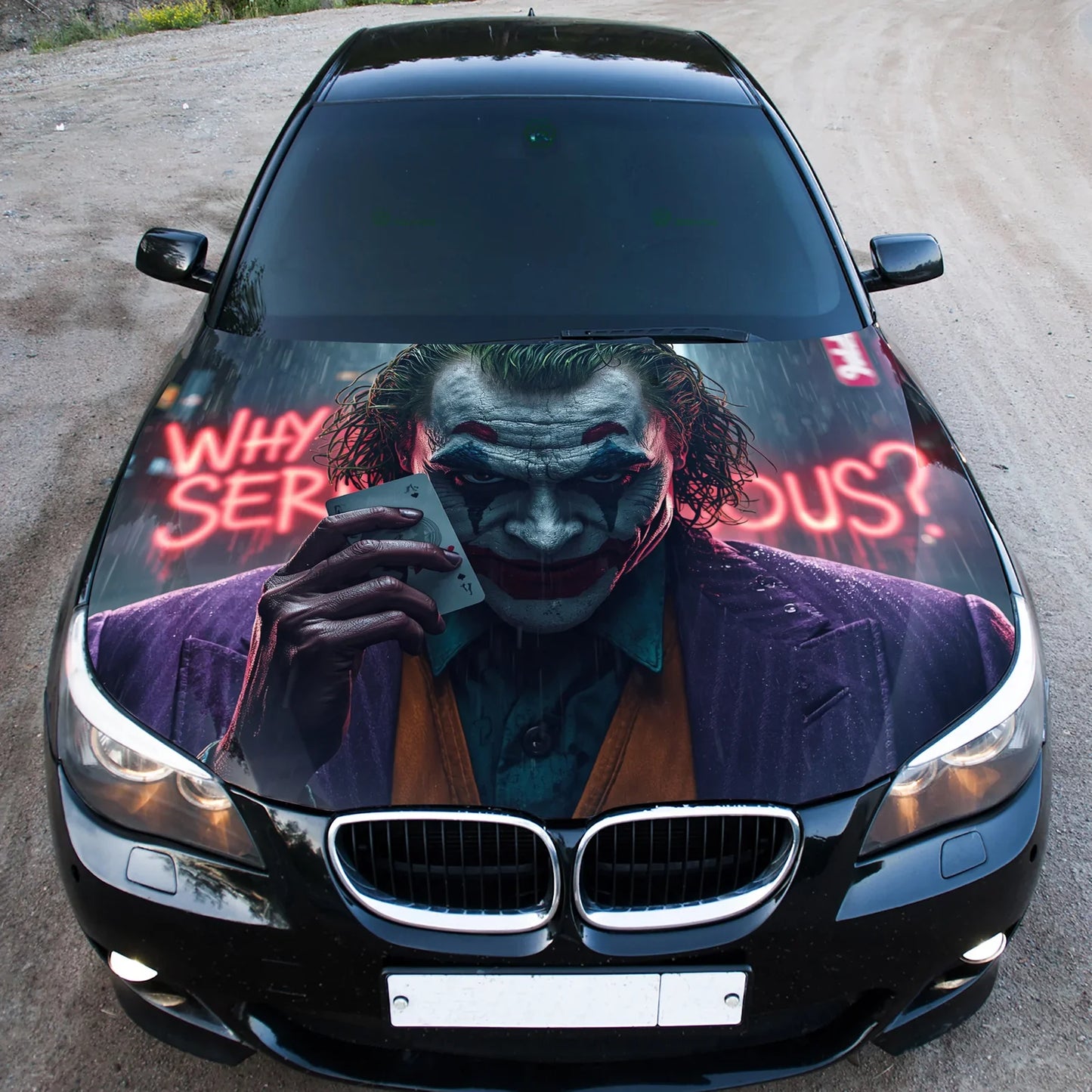 Joker Cinematic Hood Wrap Graphic – Custom Vinyl Decal for Cars, Trucks & SUVs