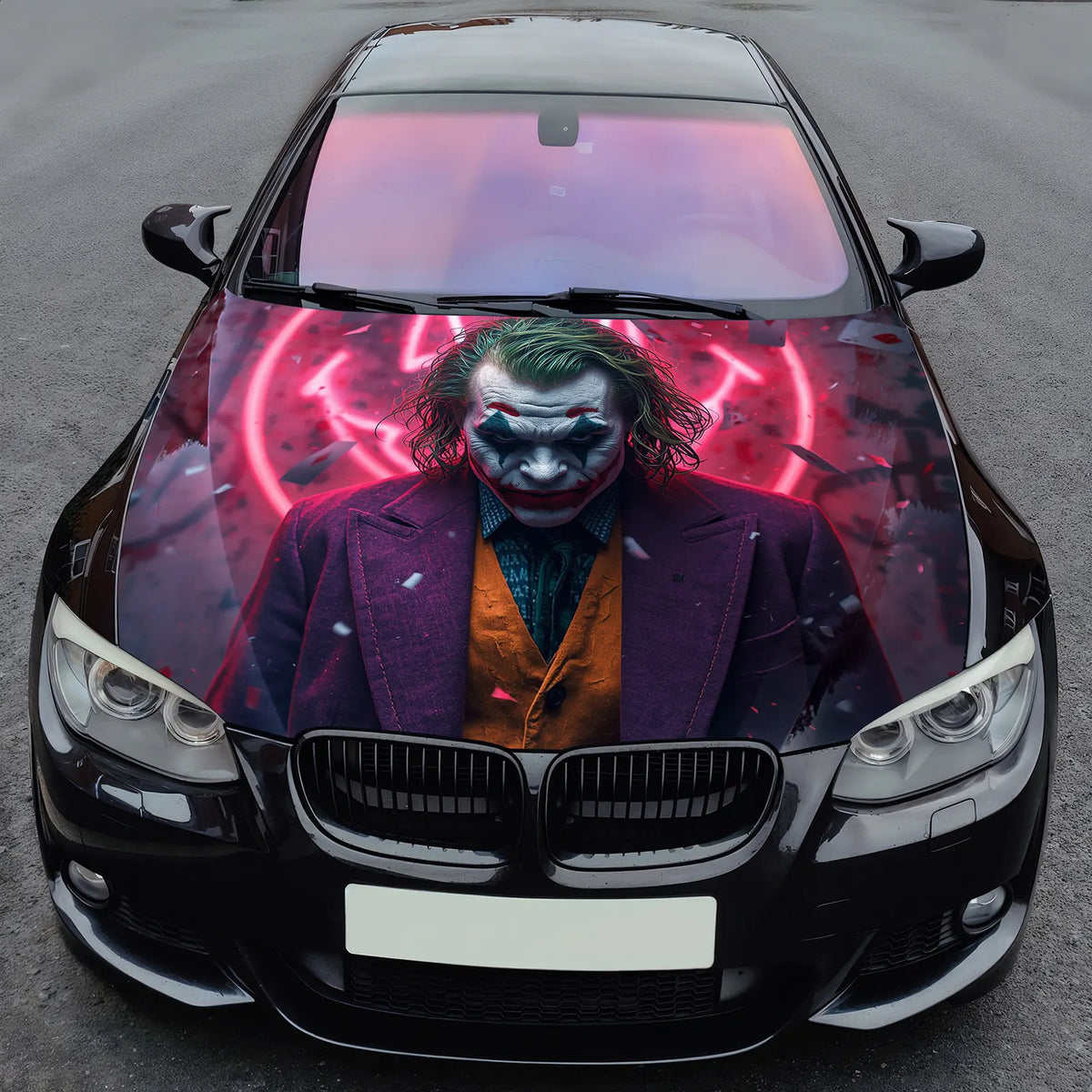 Joker Smile Hood Wrap – Custom Bonnet Vinyl Graphic Decal