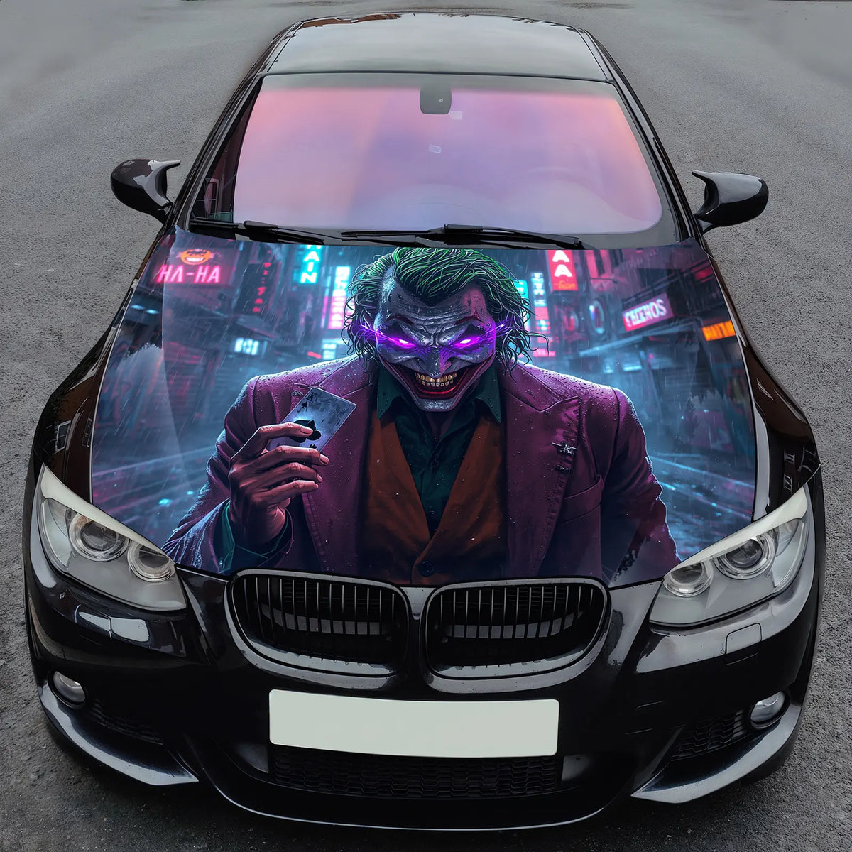 Joker Villain Hood Wrap – Custom Bonnet Decal Vinyl Graphic