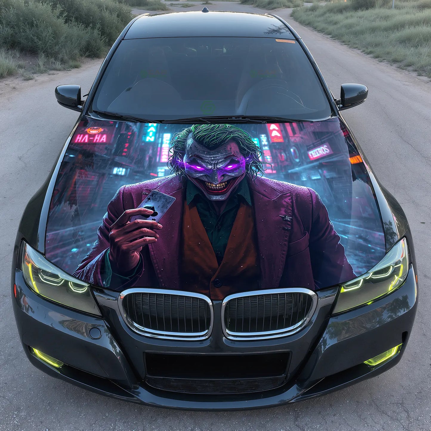 Joker Villain Hood Wrap – Custom Bonnet Decal Vinyl Graphic