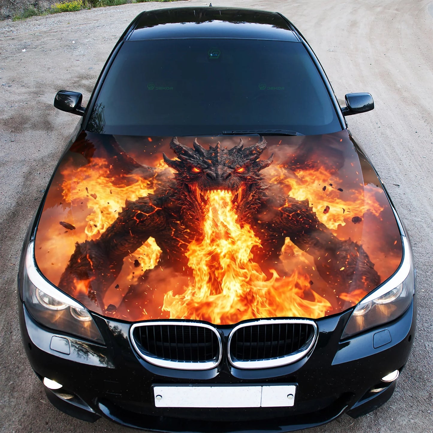 Lava Demon Hood Hood Wrap Graphic – Custom Vinyl Decal for Cars, Trucks & SUVs