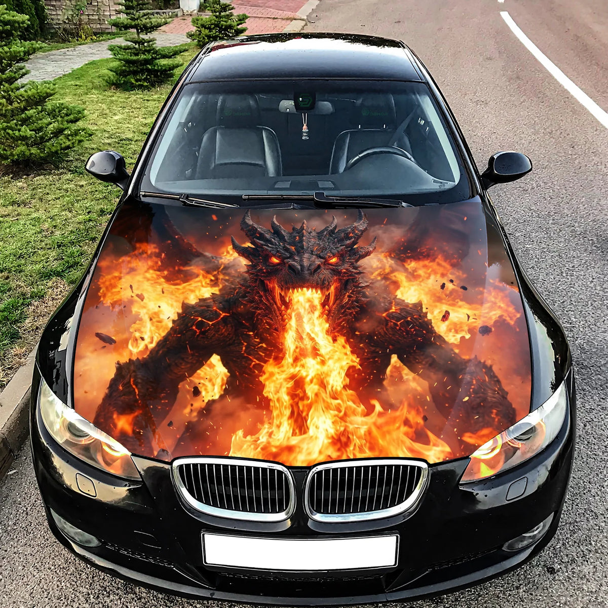 Lava Demon Hood Hood Wrap Graphic – Custom Vinyl Decal for Cars, Trucks & SUVs