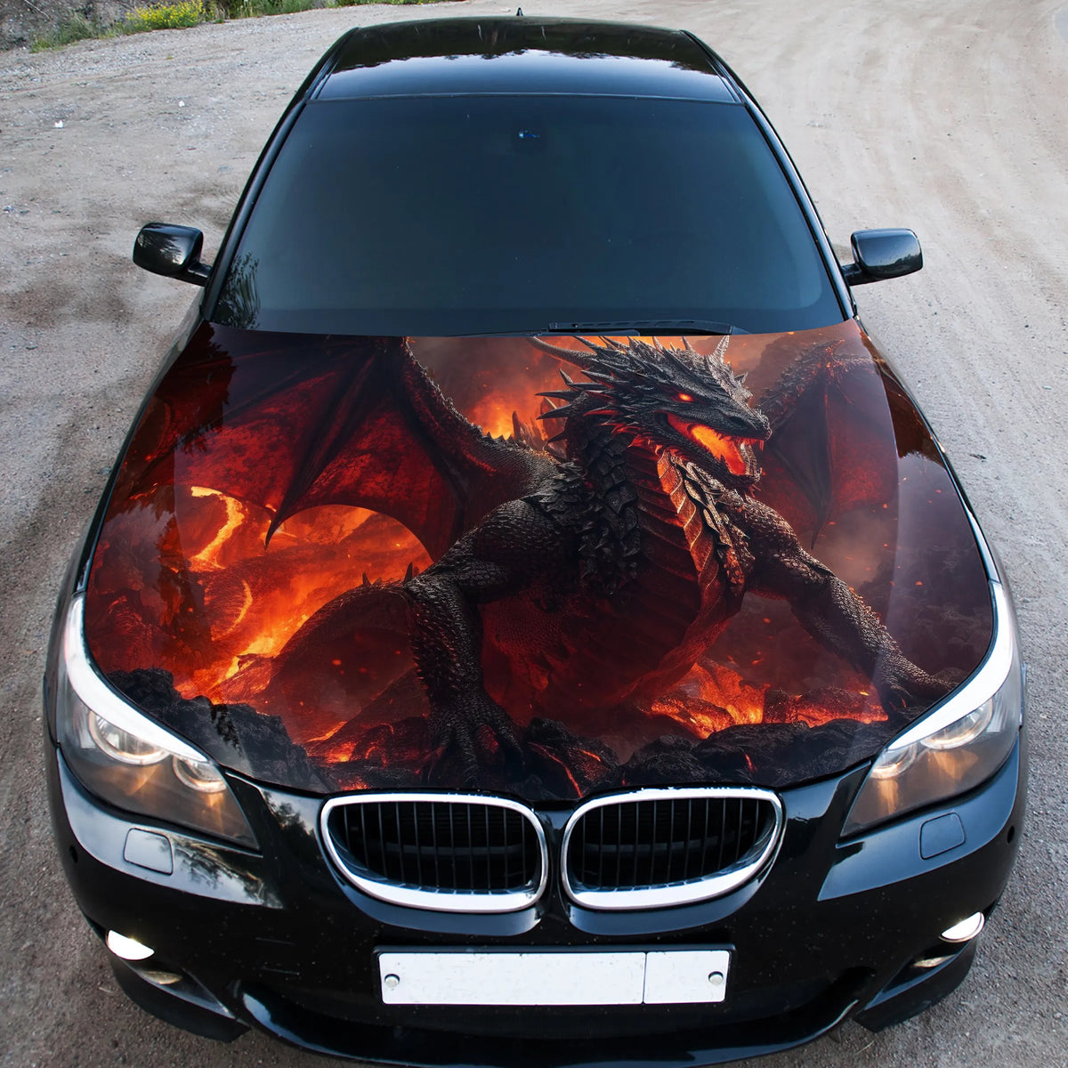 Lava Dragon Hood Wrap – Custom Vinyl Decal for Cars, Trucks & SUVs