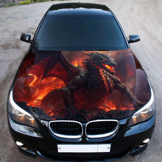 Lava Dragon Hood Wrap – Custom Vinyl Decal for Cars, Trucks & SUVs