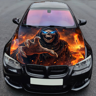 Lava Hand Reaper Hood Wrap Graphic – Custom Vinyl Decal for Cars, Trucks & SUVs