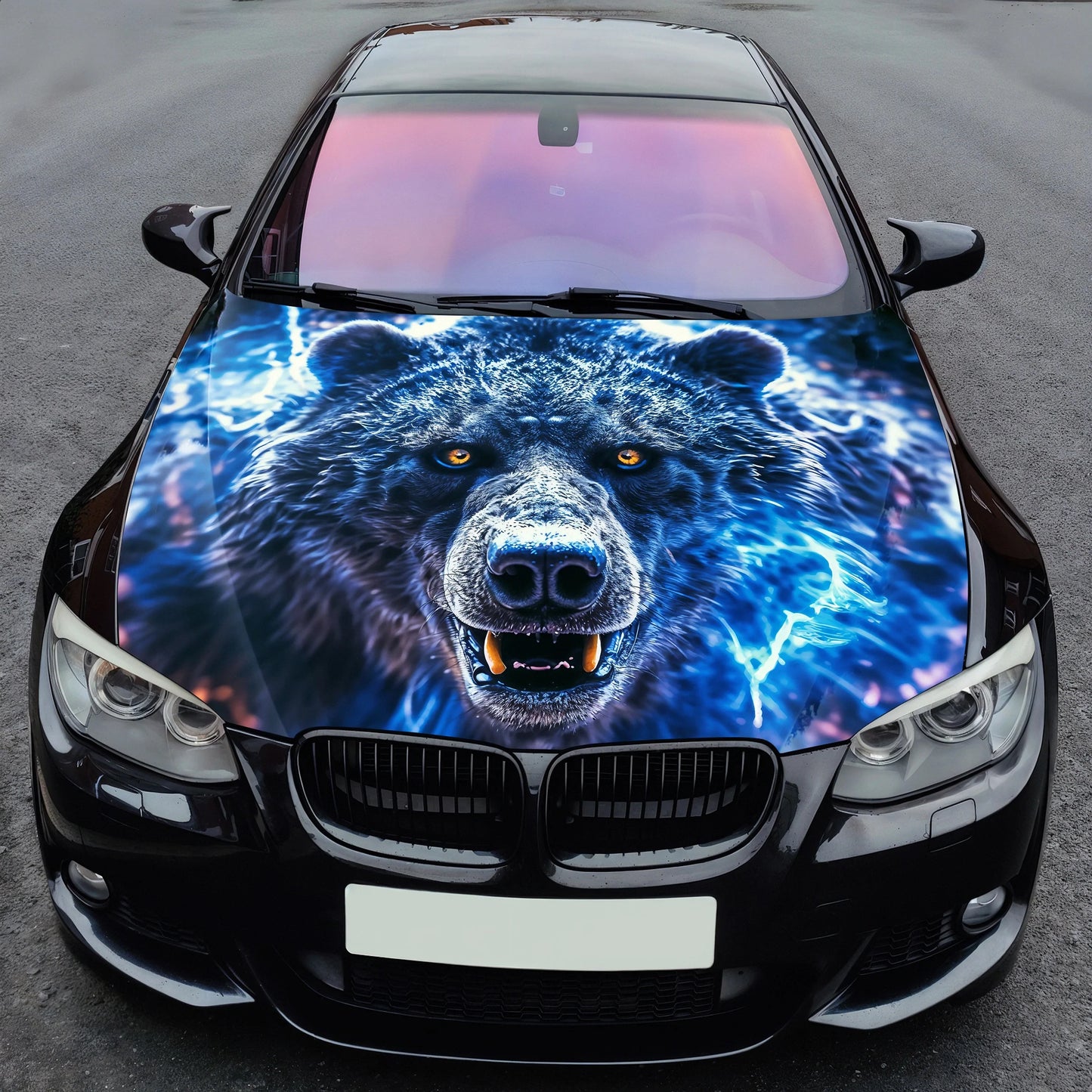 Lightning Bear Hood Wrap – Custom Vinyl Decal for Cars, Trucks & SUVs