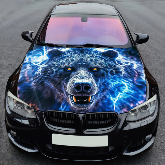 Lightning Bear Hood Wrap – Custom Vinyl Decal for Cars, Trucks & SUVs