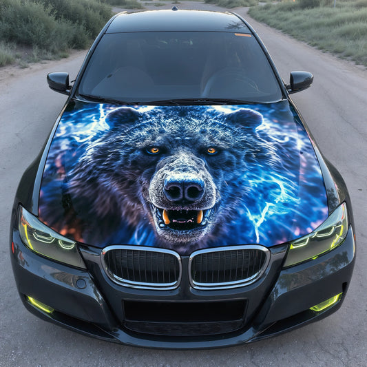 Lightning Bear Hood Wrap – Custom Vinyl Decal for Cars, Trucks & SUVs