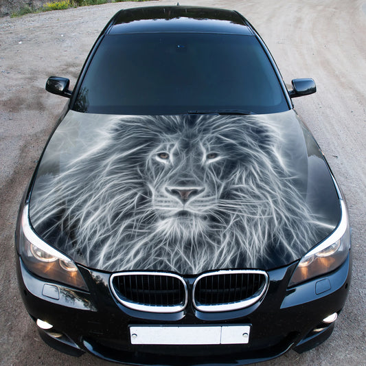 Lion Abstract Hood Wrap – Custom Vinyl Decal for Cars, Trucks & SUVs L