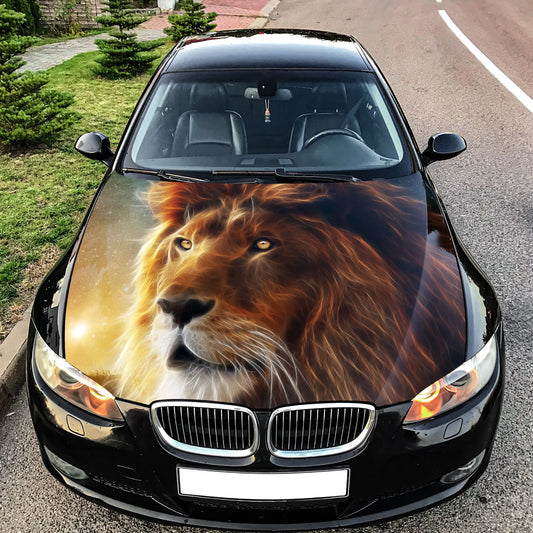 Lion Abstract Hood Wrap – Custom Vinyl Decal for Cars, Trucks & SUVs X
