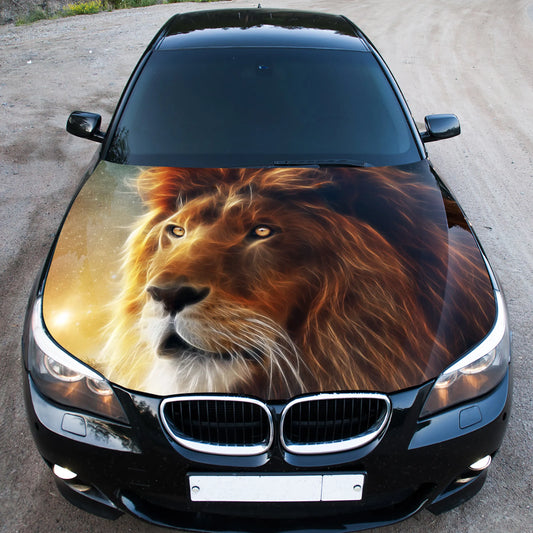 Lion Abstract Hood Wrap – Custom Vinyl Decal for Cars, Trucks & SUVs X