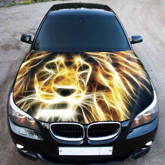 Lion Abstract Hood Wrap – Custom Vinyl Decal for Cars, Trucks & SUVs
