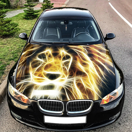 Lion Abstract Hood Wrap – Custom Vinyl Decal for Cars, Trucks & SUVs