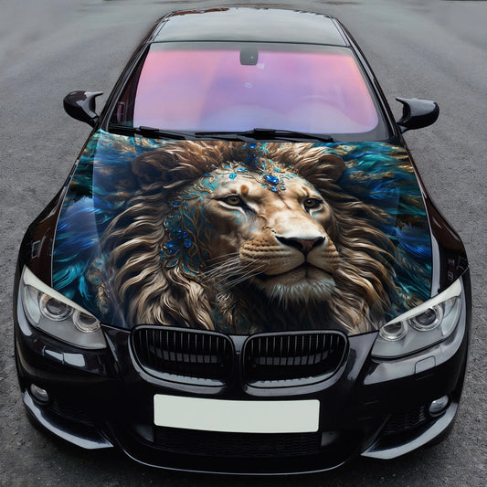Majestic Lion Hood Wrap – Custom Vinyl Decal for Cars, Trucks & SUVs