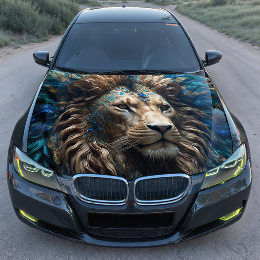 Majestic Lion Hood Wrap – Custom Vinyl Decal for Cars, Trucks & SUVs