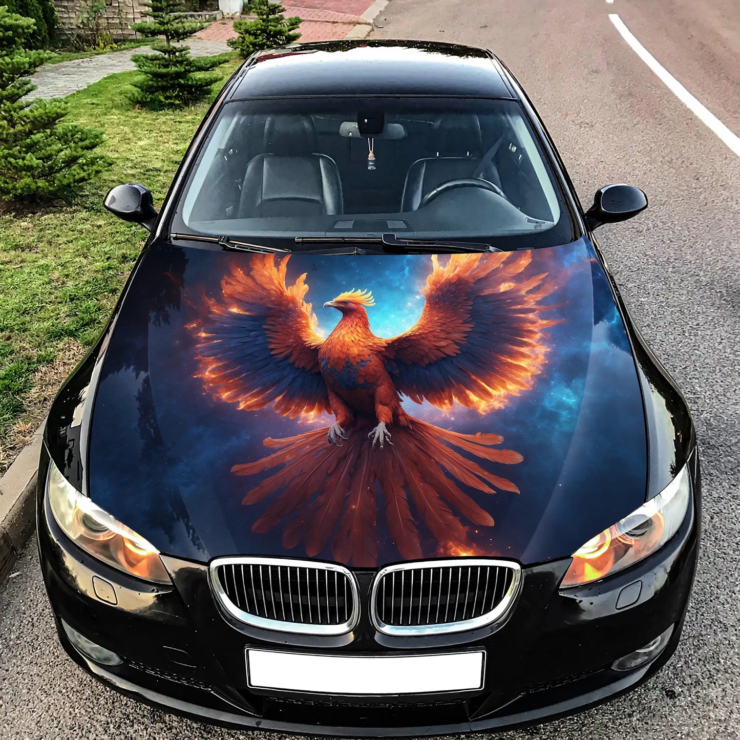 Majestic Phoenix Hood Wrap – Custom Vinyl Decal for Cars, Trucks & SUVs