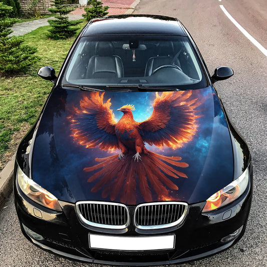 Majestic Phoenix Hood Wrap – Custom Vinyl Decal for Cars, Trucks & SUVs