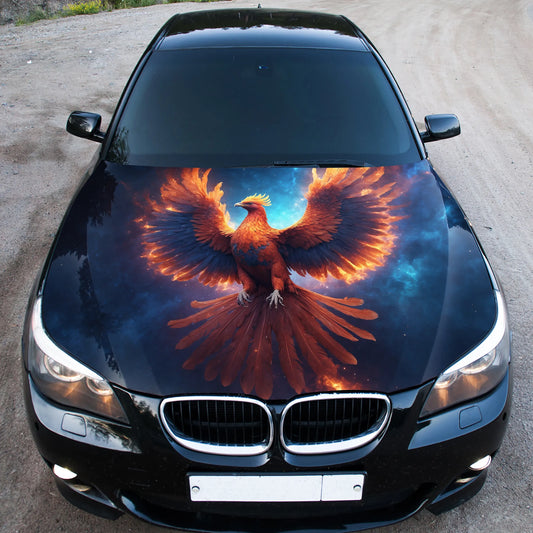 Majestic Phoenix Hood Wrap – Custom Vinyl Decal for Cars, Trucks & SUVs
