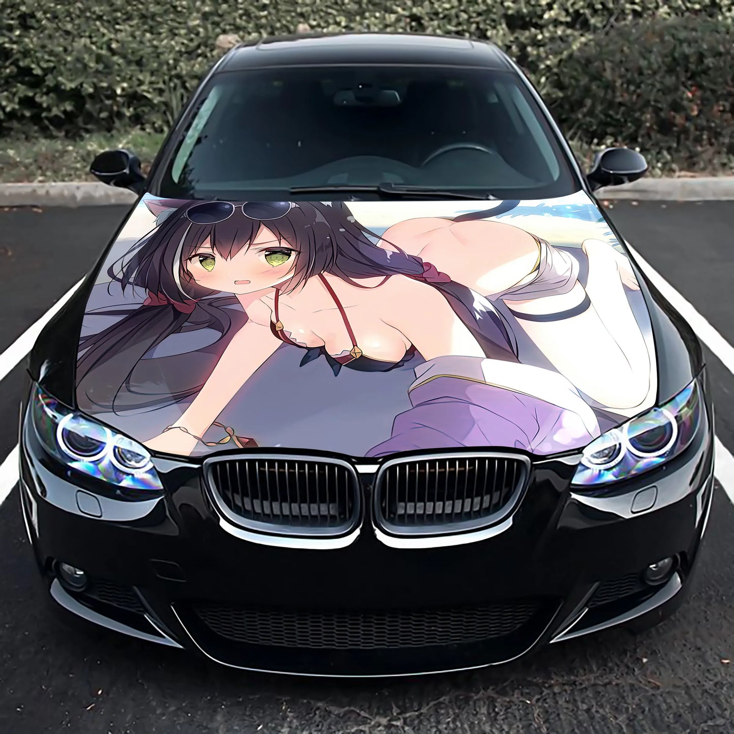 Miku Neko Cat Girl Hood Wrap – Custom Vinyl Decal for Cars, Trucks & SUVs