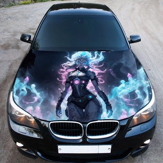 Mystical Sexy Girl Hood Wrap – Custom Vinyl Decal for Cars, Trucks & SUVs