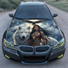 Native Woman White Hood Wrap Graphic – Custom Vinyl Decal for Cars, Trucks & SUVs