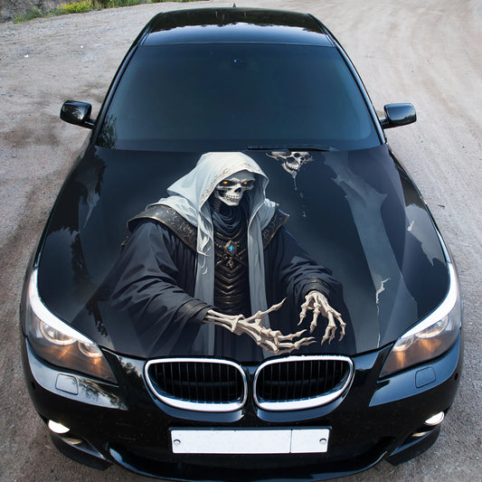 Necromancer Grim Reaper Hood Wrap – Custom Vinyl Decal for Cars, Trucks & SUVs