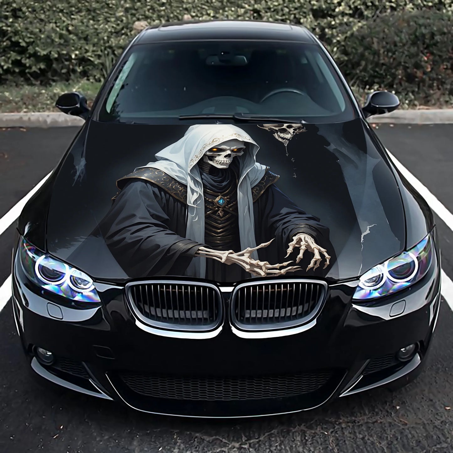 Necromancer Grim Reaper Hood Wrap – Custom Vinyl Decal for Cars, Trucks & SUVs