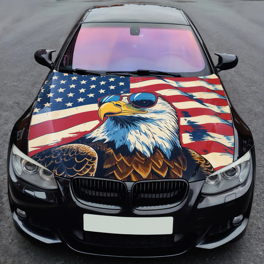 Patriotic Eagle Flag Hood Wrap – Custom Vinyl Decal for Cars, Trucks & SUVs